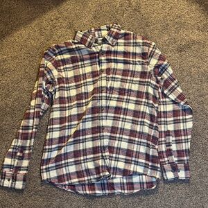 Men's Plaid Shirt - Red and Blue
